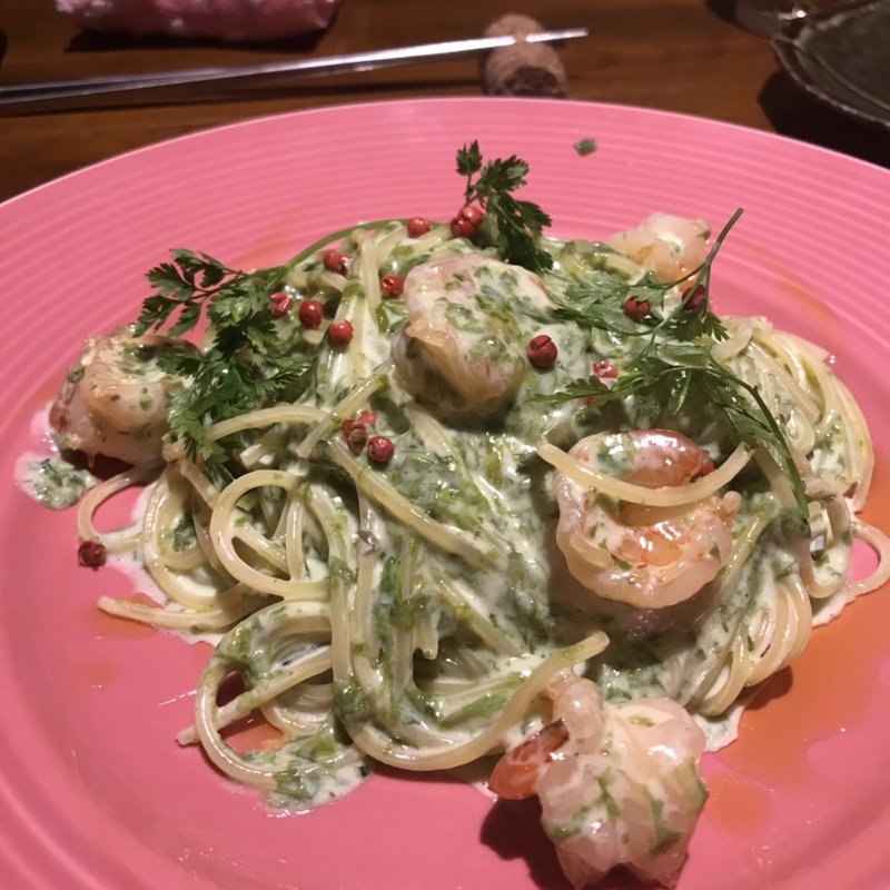 海老とアオサのクリームパスタ(Buri （ブリ）)