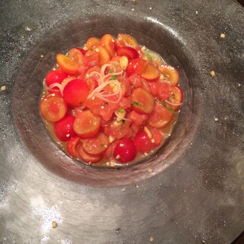 佐藤錦の冷製パスタ(ラ・ベットラ・ダ・オチアイ)