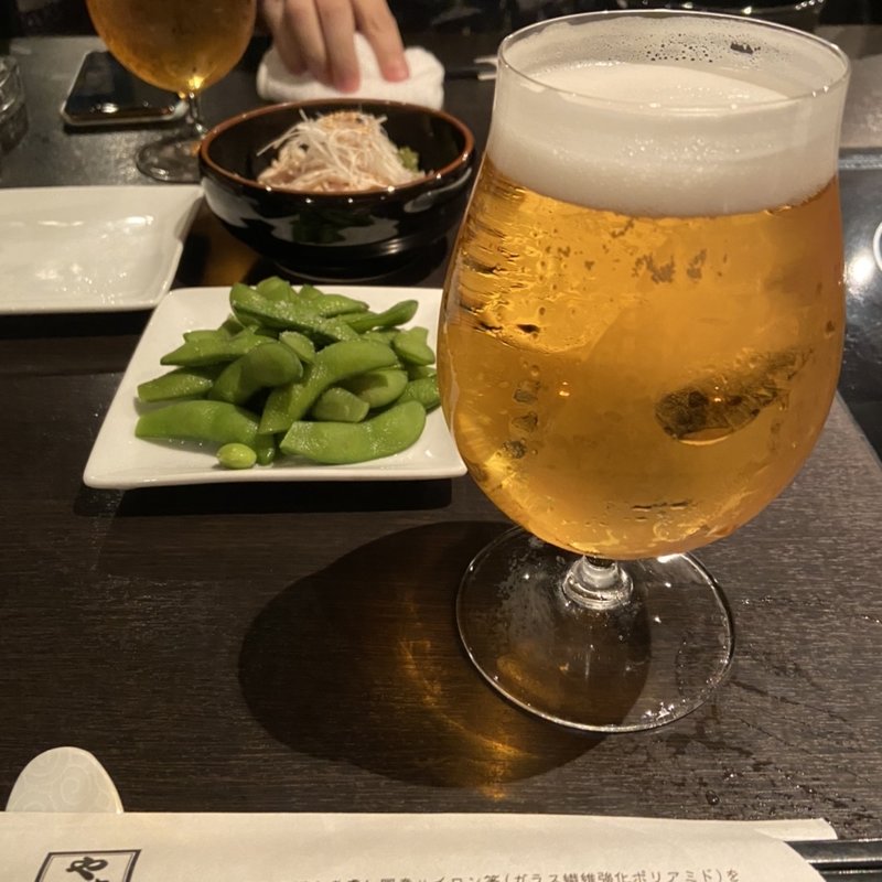 生ビール(博多もつ鍋 やま中 赤坂店)