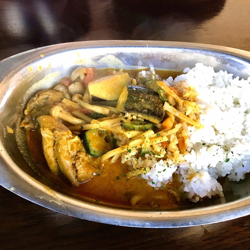 日替わり(ナスとトマトのカリー)辛口(下北沢カリーBar 犬拳堂)