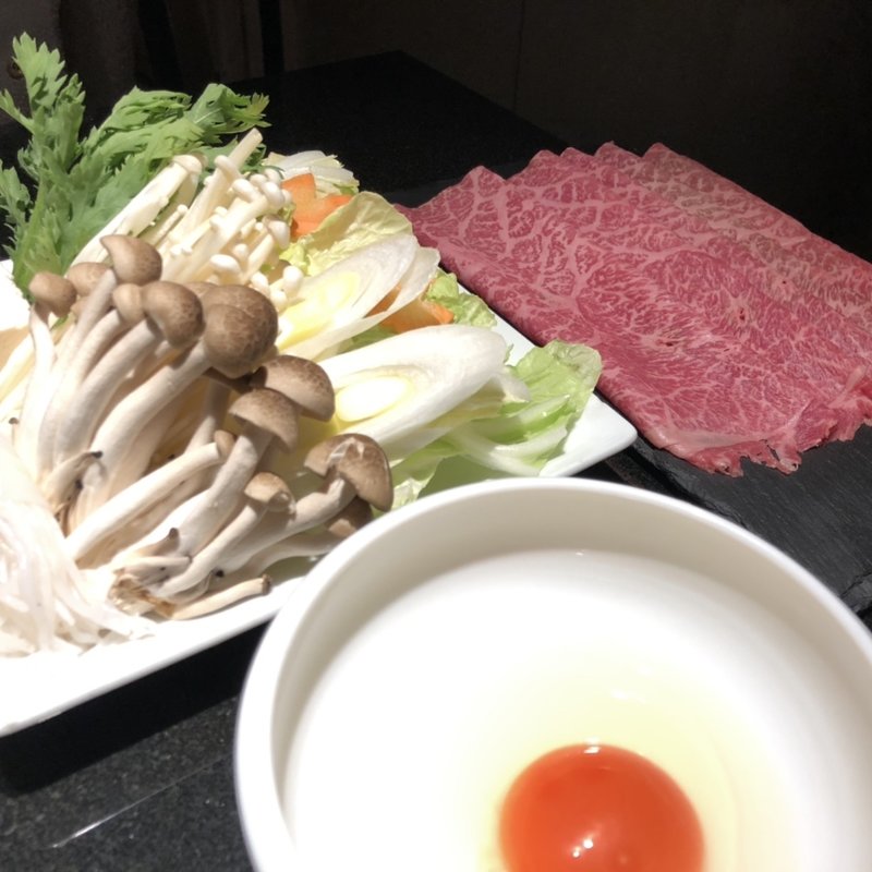 極上佐賀牛肩ロースのすき焼き御膳(兜 中目黒店)