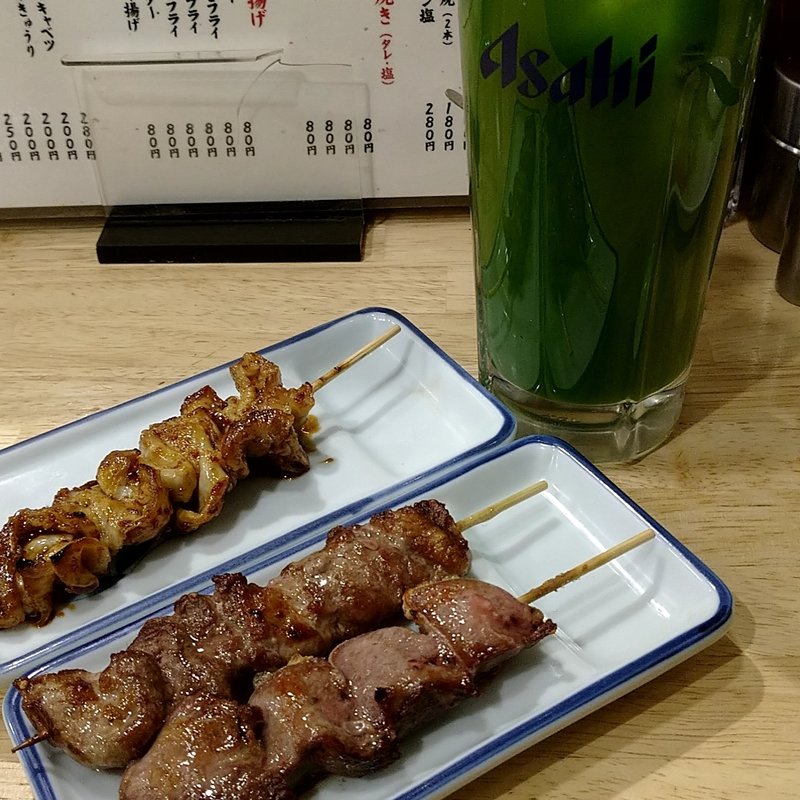 抹茶ハイ・ハラミ・タン・シロ(かぶら屋 代田橋店)