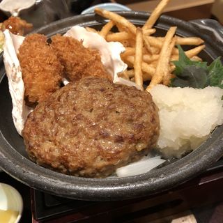 和風ハンバーグ＆牡蠣フライ定食(四六時中 猪名川店 )