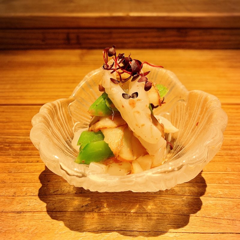 菊芋とあおりいかの梅和え(酒井商会)