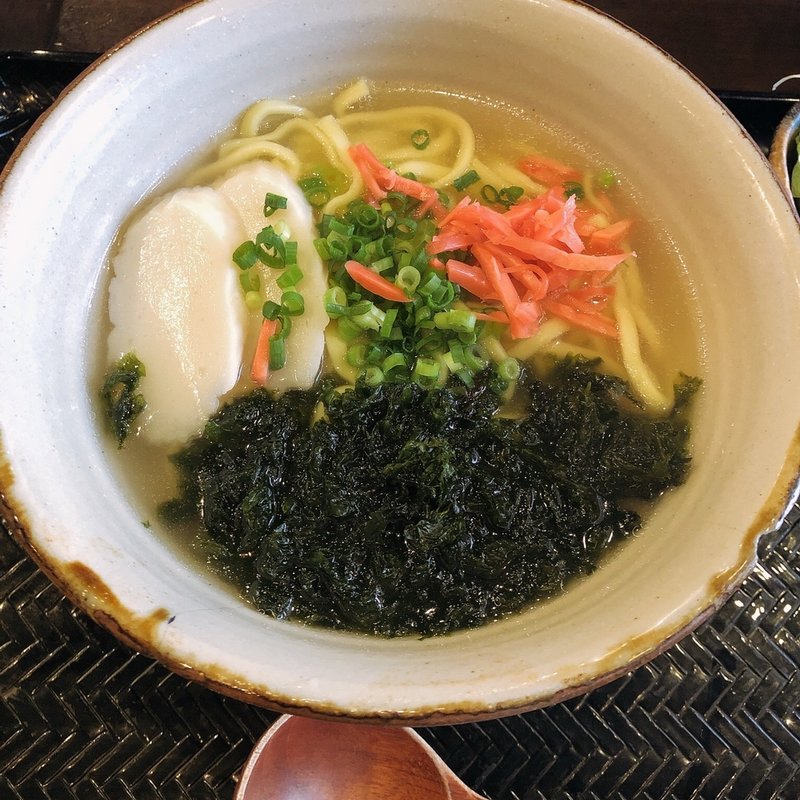 アーサそば(島豚あぐーと沖縄料理 居酒屋あかゆら 武蔵小杉)