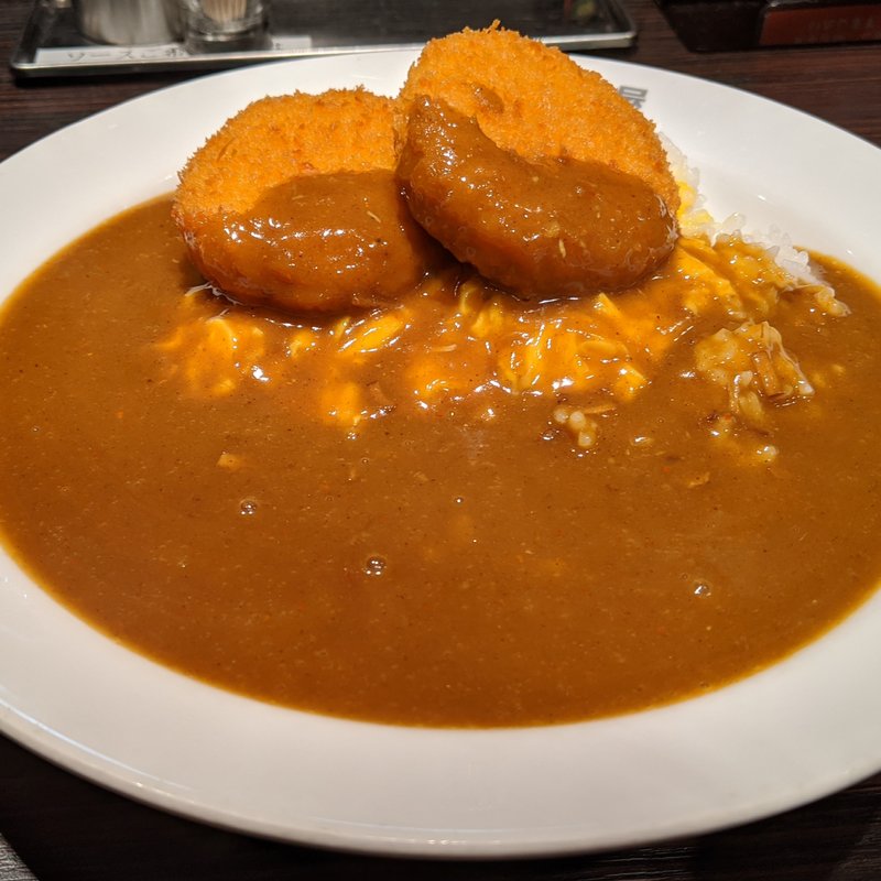 クリームコロッケカレー　プラス　スクランブルエッグ(カレーハウスCoCo壱番屋 JR大船駅笠間口店)