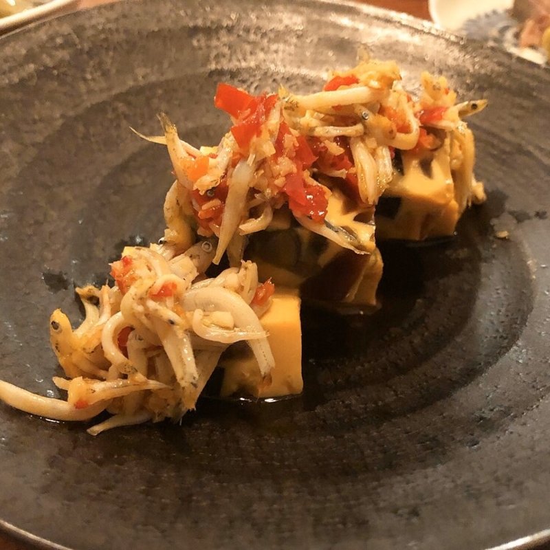 ピータンと卵豆腐(中國菜 月泉)