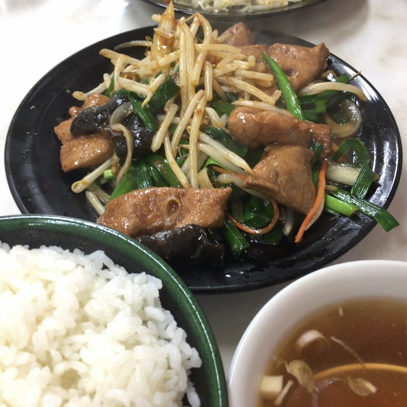 ニラレバ炒め定食(鶴の恩がえし )