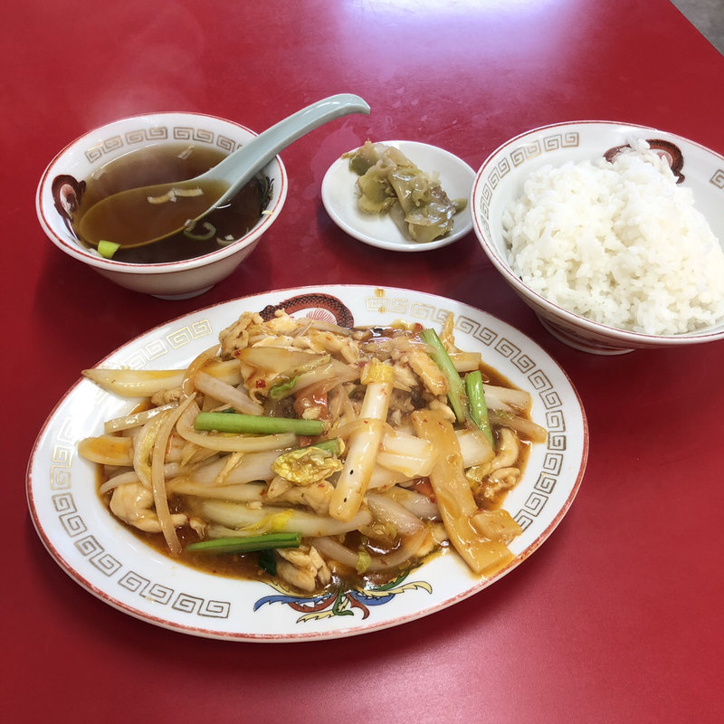 鶏肉の辛口炒め(自家製細麺 上海亭 横須賀中央店)