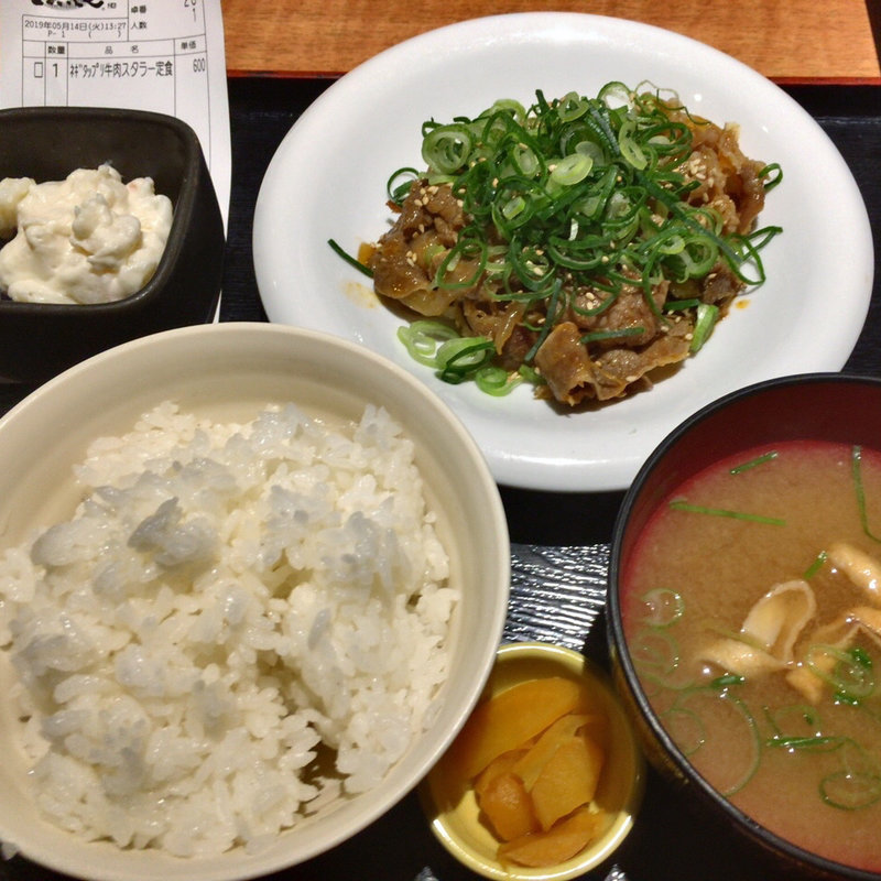 ネギたっぷり牛肉スタラー定食(魚民 小川町駅前店)