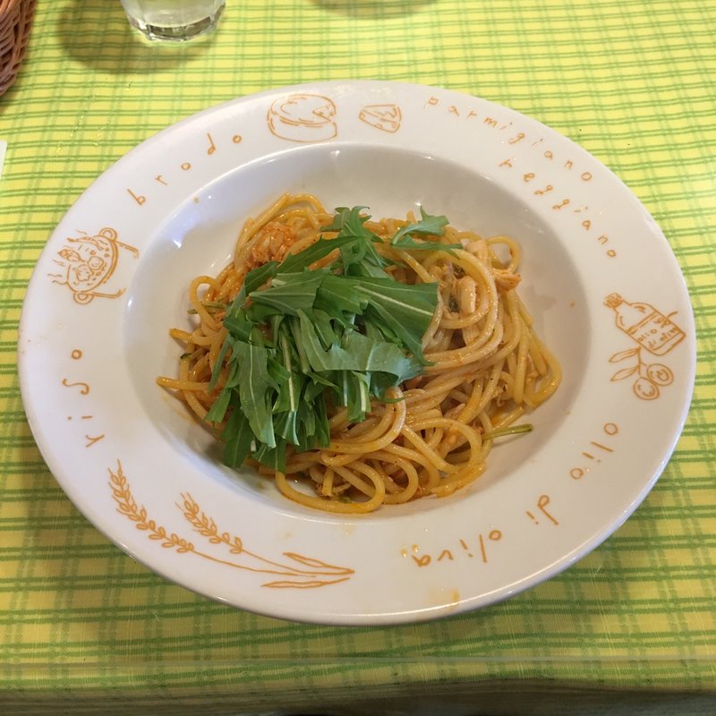 日替りパスタランチ  蒸し鶏と水菜の パプリカ風味オイルソース(DOLCE×ITALIAN MARINO 高蔵寺店)