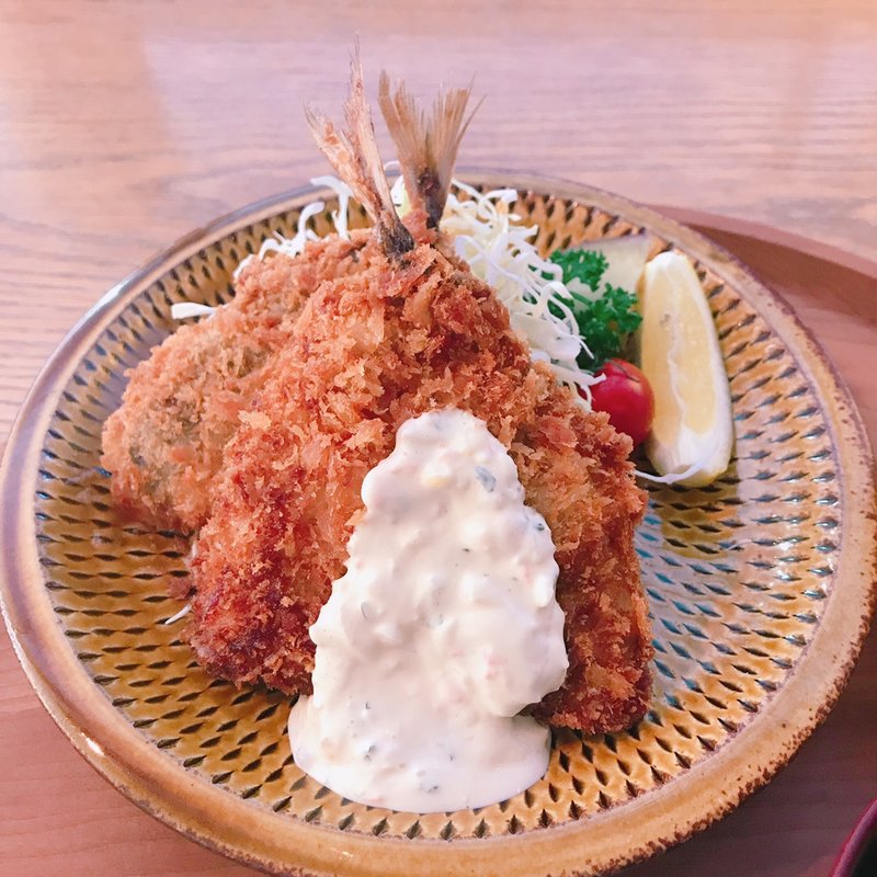 アジフライ定食(d&d食堂)