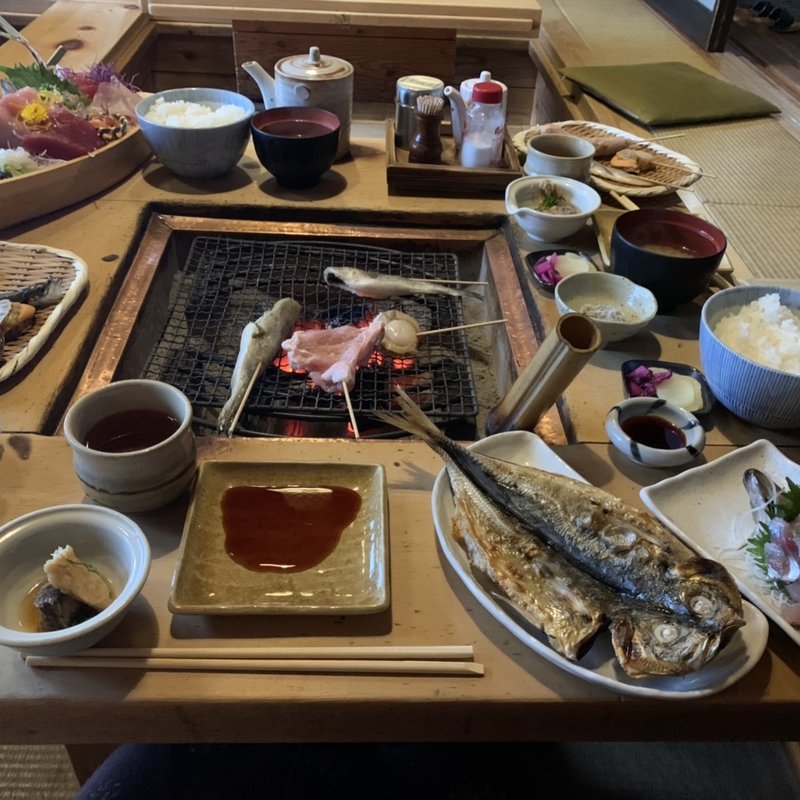 鯵のまこ茶膳(囲炉茶屋 （irorichaya）)