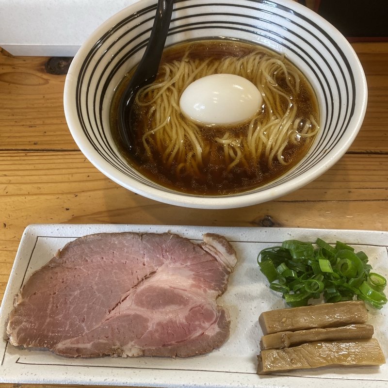鶏としょうゆmadein但馬(極麺 青二犀 （ゴクメン アオニサイ）)