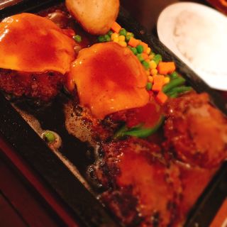 ダブルチーズ　ハンバーグセット(ゴールドラッシュ 渋谷南口店)