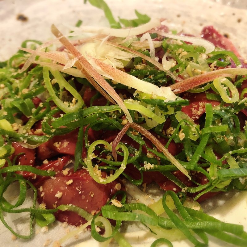 鳥肝刺し(日本酒　うさぎ)