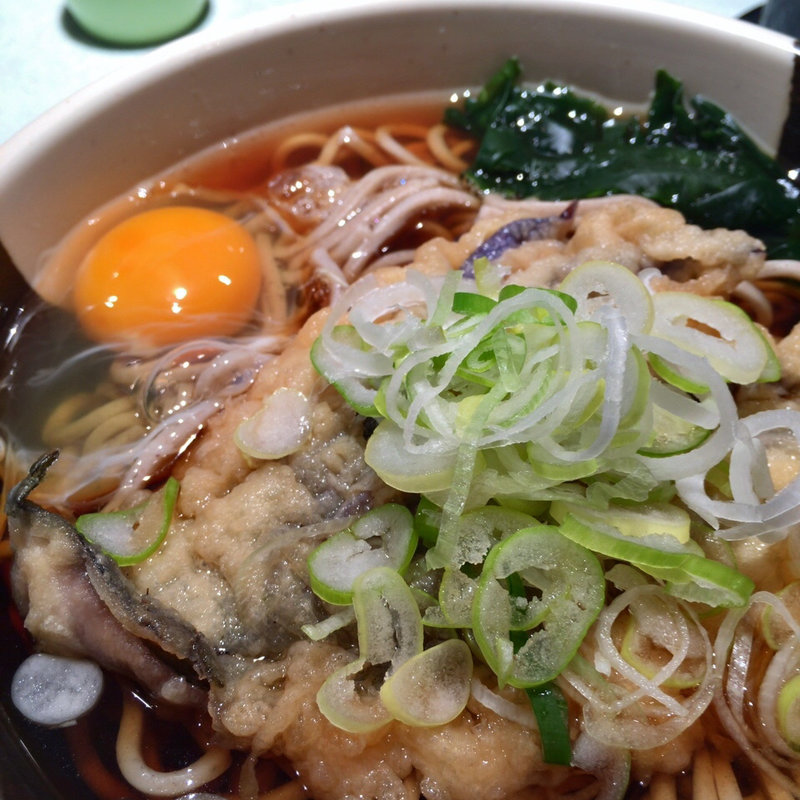 なす天そば+玉子(新和そば （しんわそば）)