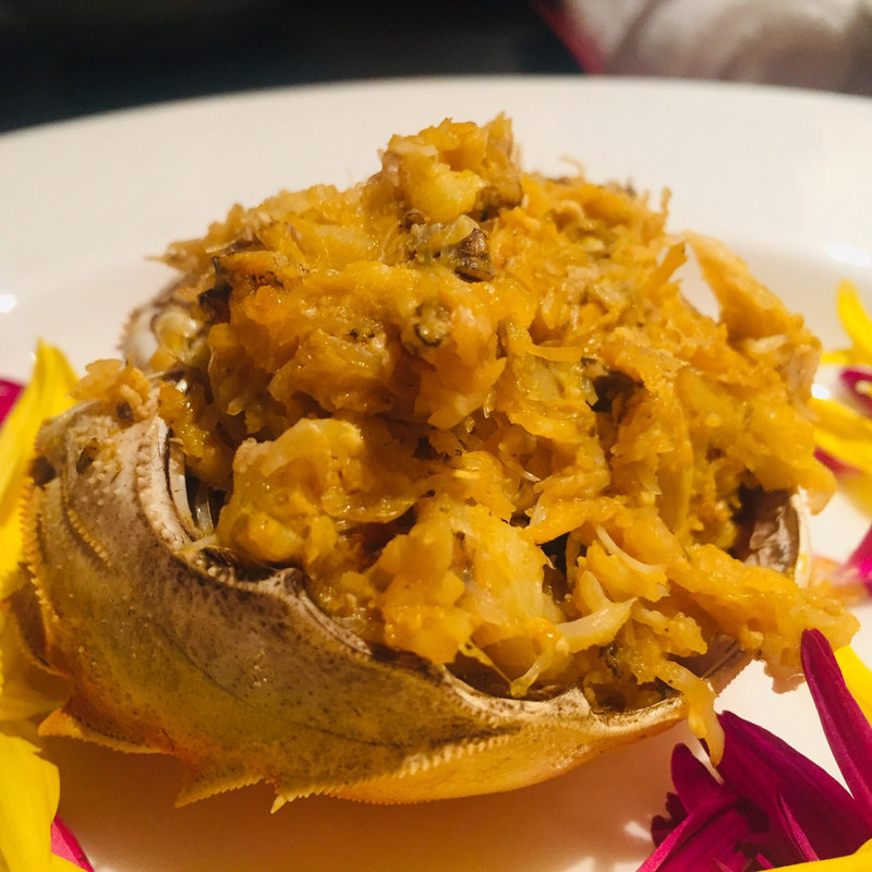 上海蟹の蟹みそ和え(Creative Chinese Restaurant Saburo-Aoki)