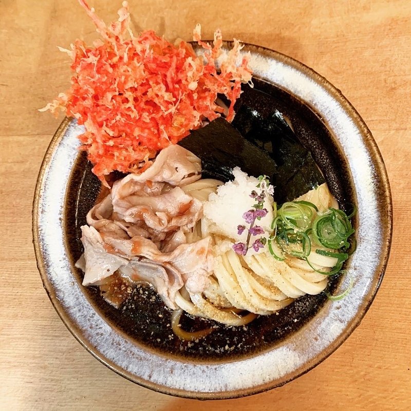 ぶっかけ梅豚おろし+紅生姜天(麺散)