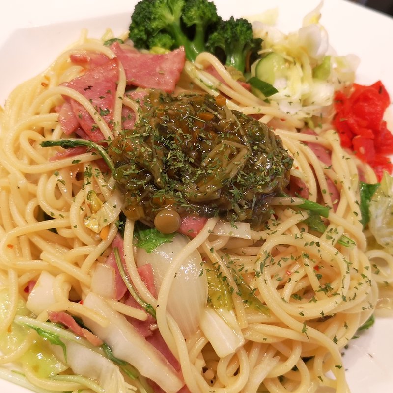 きのこと野菜のペペロンチーノ(あずさちゃん)