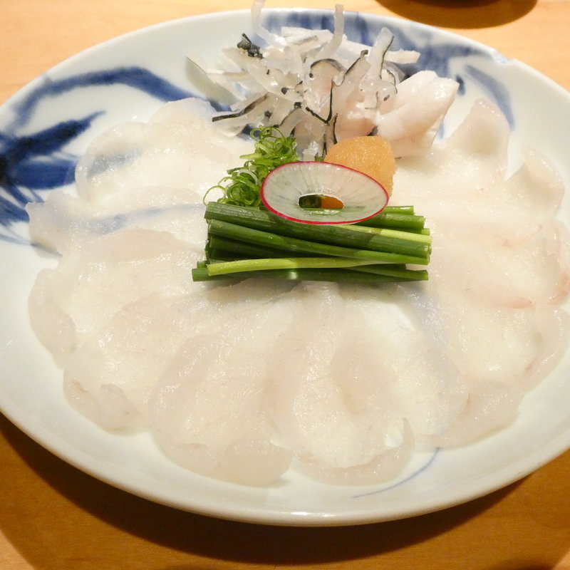 天然ふぐ(下関)のてっさ(作一)