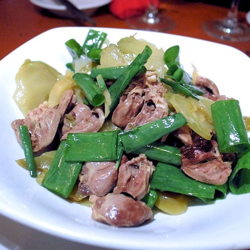 鶏のハツとザーサイの青山椒オイル和え(蜃気楼)