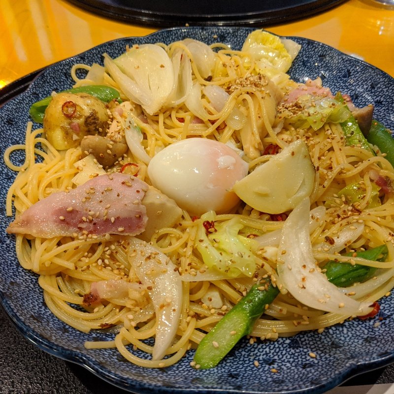 イベリコ豚と春野菜づくしのよくばりスパゲッティ(丹沢大山五右衛門 東武百貨店池袋店)