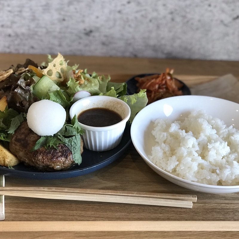 和風ハンバーグプレート(cafe オーマチ)