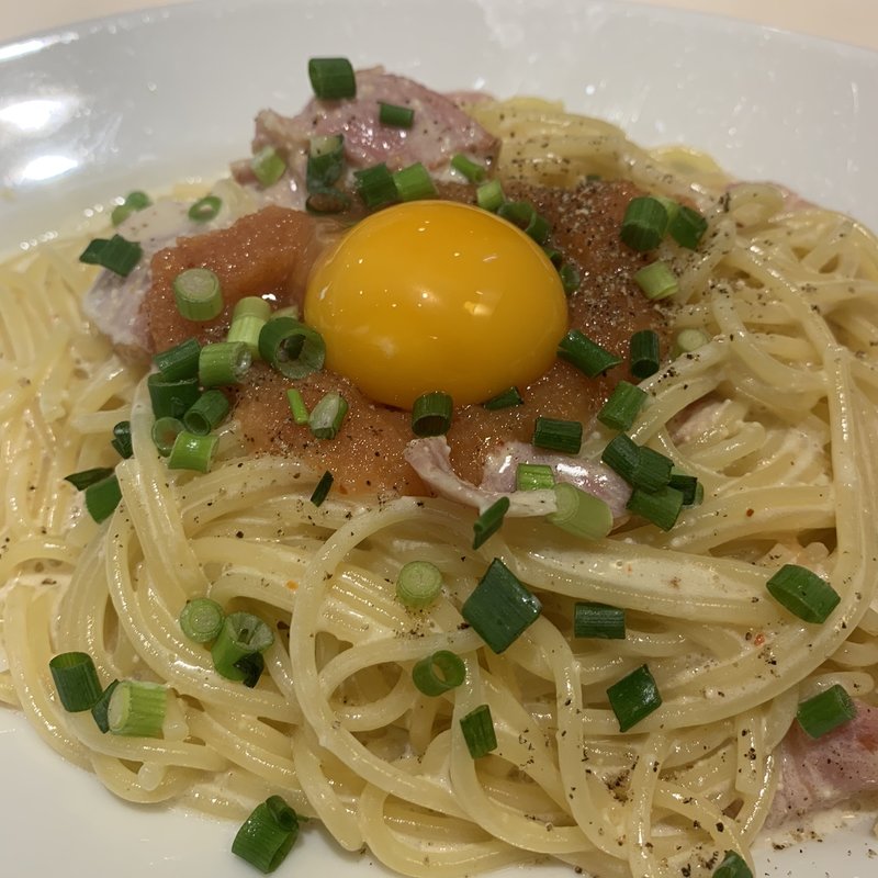 辛子明太子とベーコンのカルボナーラ(壁の穴 渋谷本店)