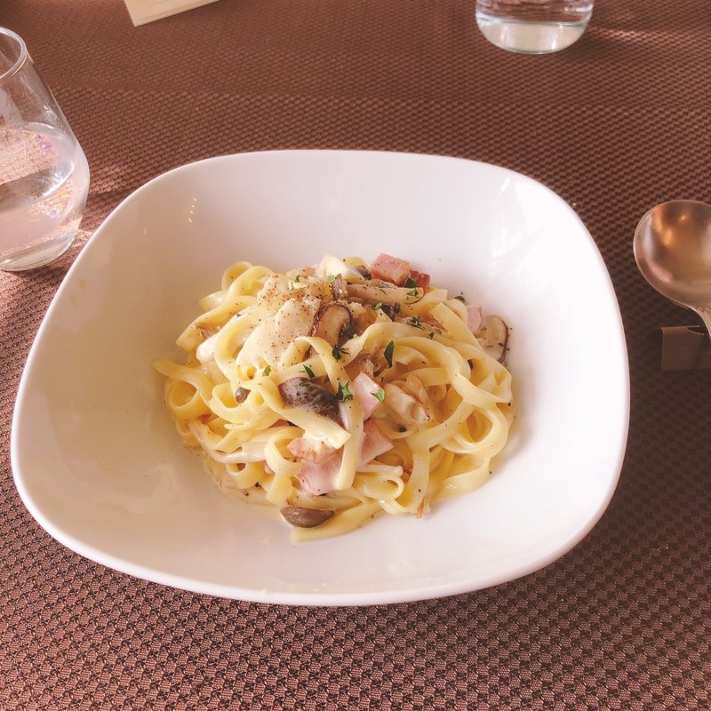 きのこのクリームパスタ(スパゲッティリア くれーぷ )