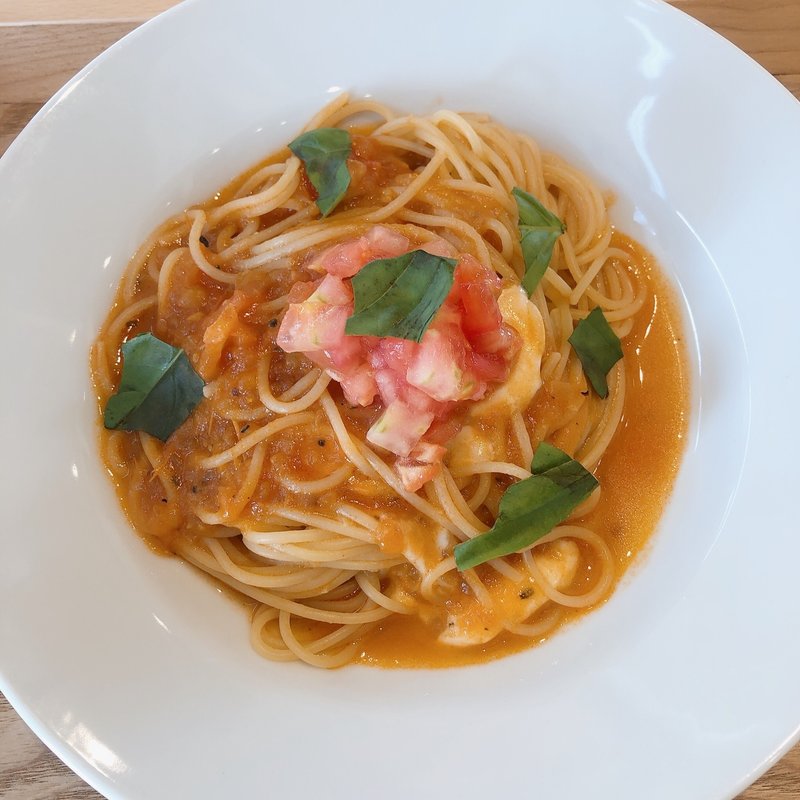 トマトとバジルのパスタ(アットファームカフェ)