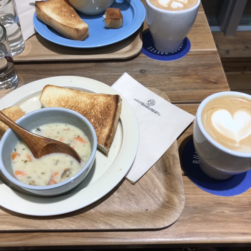 クラムチャウダー　カフェラテセット(RUDDER COFFEE)