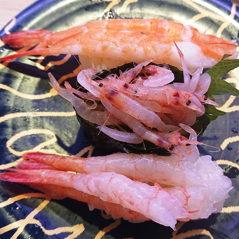 春の海老3貫盛り(回転寿司みさき 川崎ダイス店)