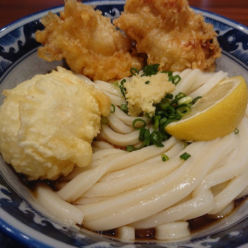 とり玉天ぶっかけ(釜たけうどん明石焼)