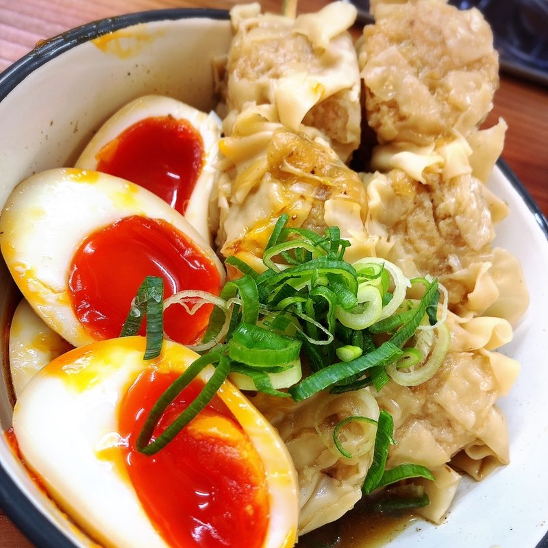 関東煮半熟玉子・焼売(出汁のオアシス)