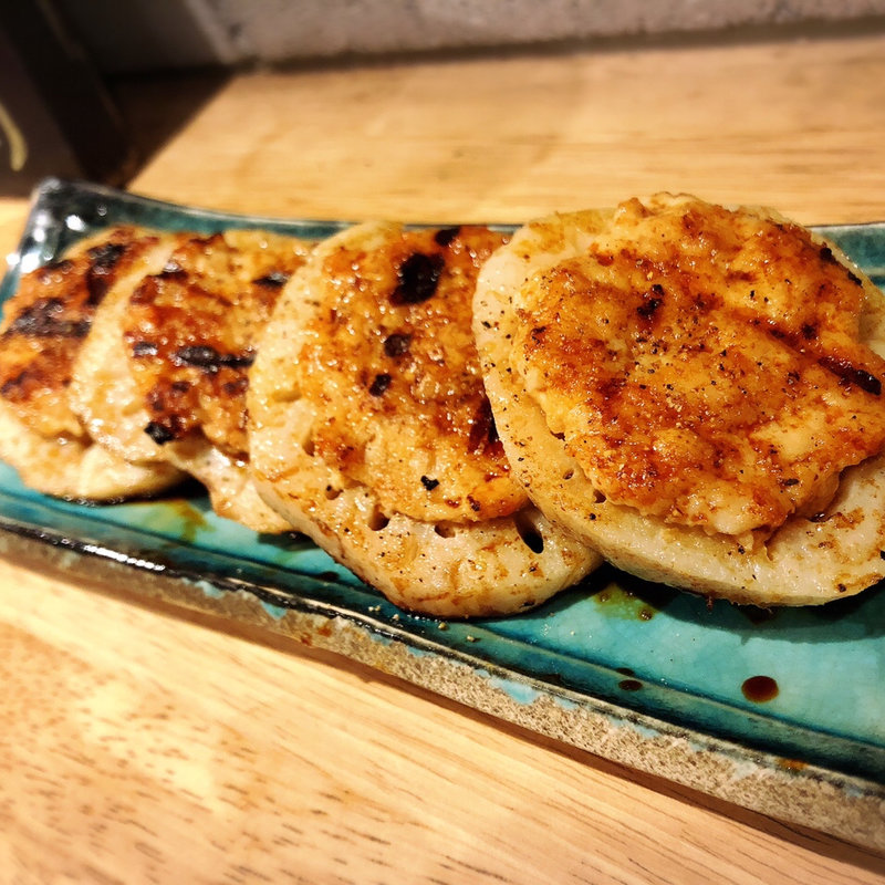 #レンコンのはさみ焼き(炭焼TOKI)