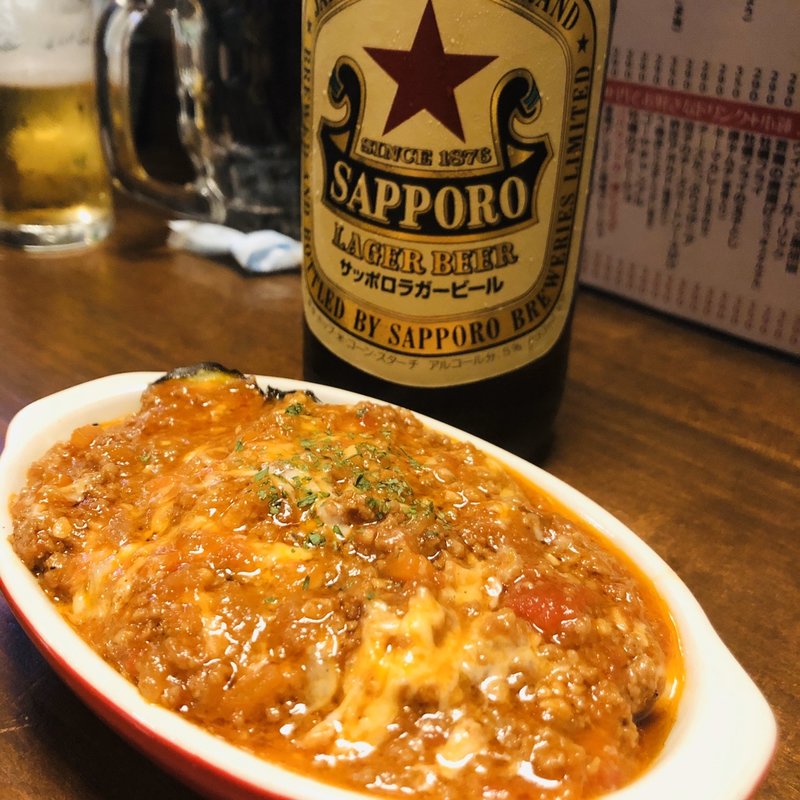 茄子のチーズミートソースがけ(金獅子 堺筋本町店)