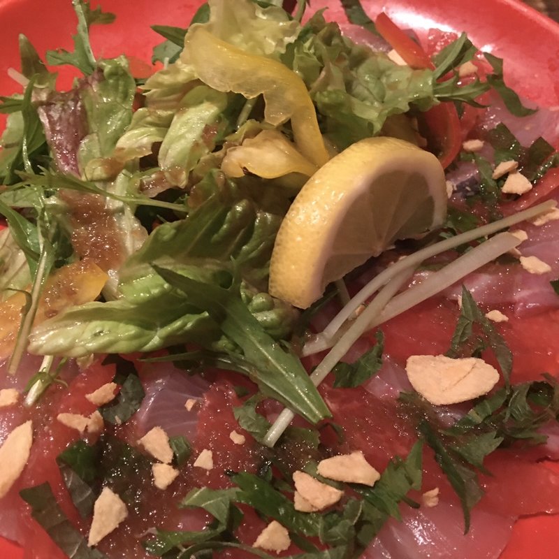 カルパッチョ(酒家魚肉菜 虹晴れ)