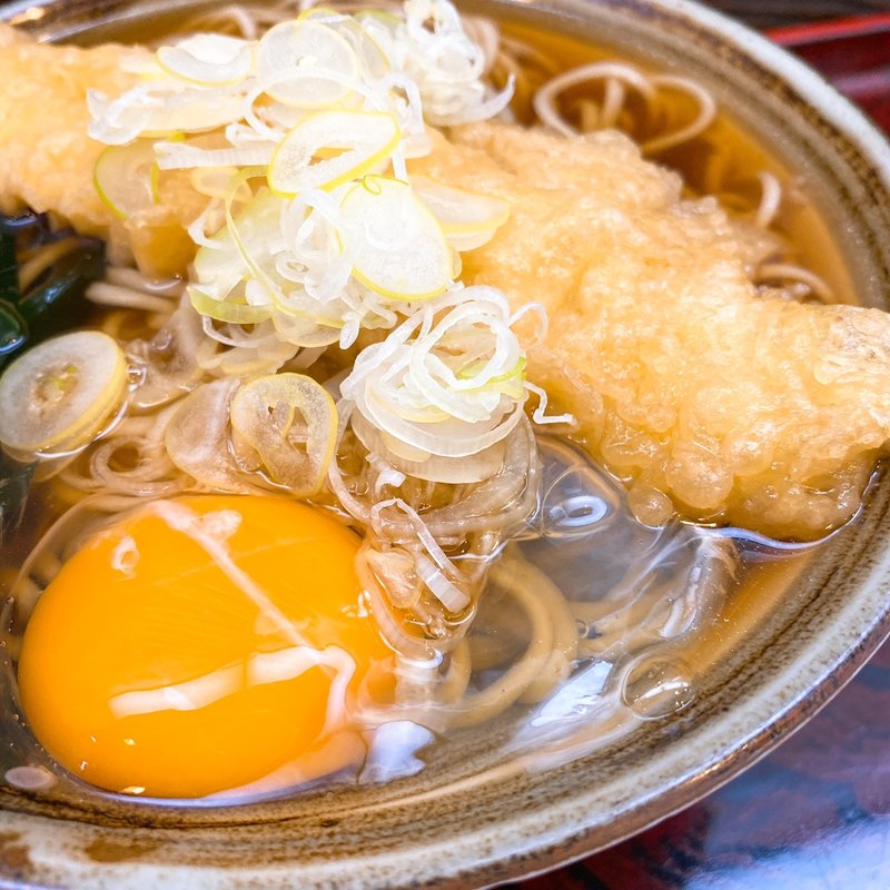 いか天そば ＋ 玉子(そば処 はるな )