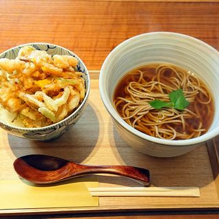 ミニかき揚げ丼と温かい蕎麦(さいさきや)