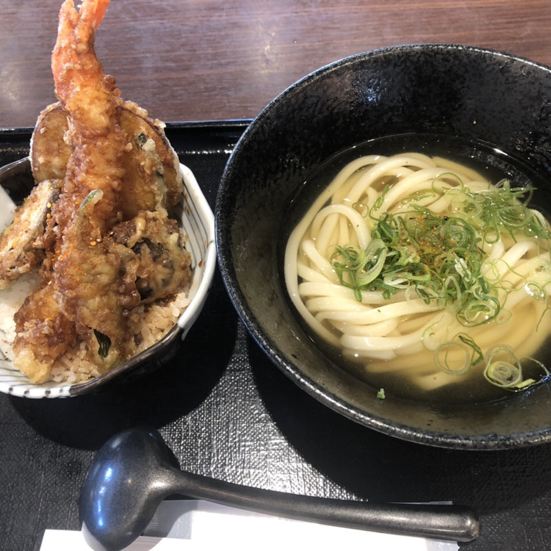 ミニ大海老天丼とかけうどん（冷）(香川 一福 ららぽーと横浜店)