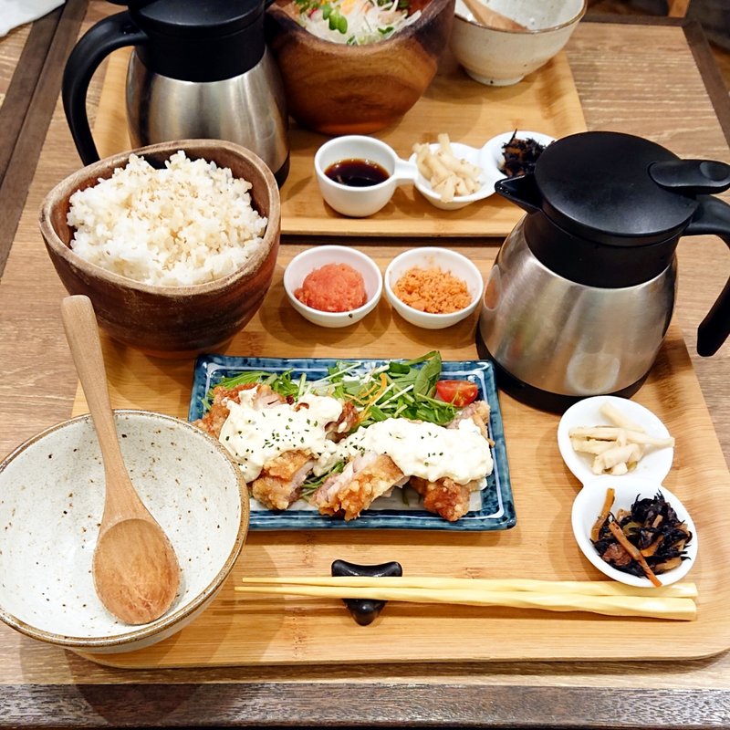 豆乳タルタルチキン南蛮膳(こめらく 贅沢な、お茶漬け日和。博多デイトス店)