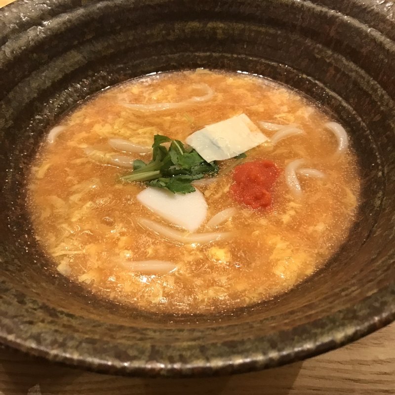 明太あんけ玉子とじのおうどん(麺匠の心つくし つるとんたん 羽田空港店)