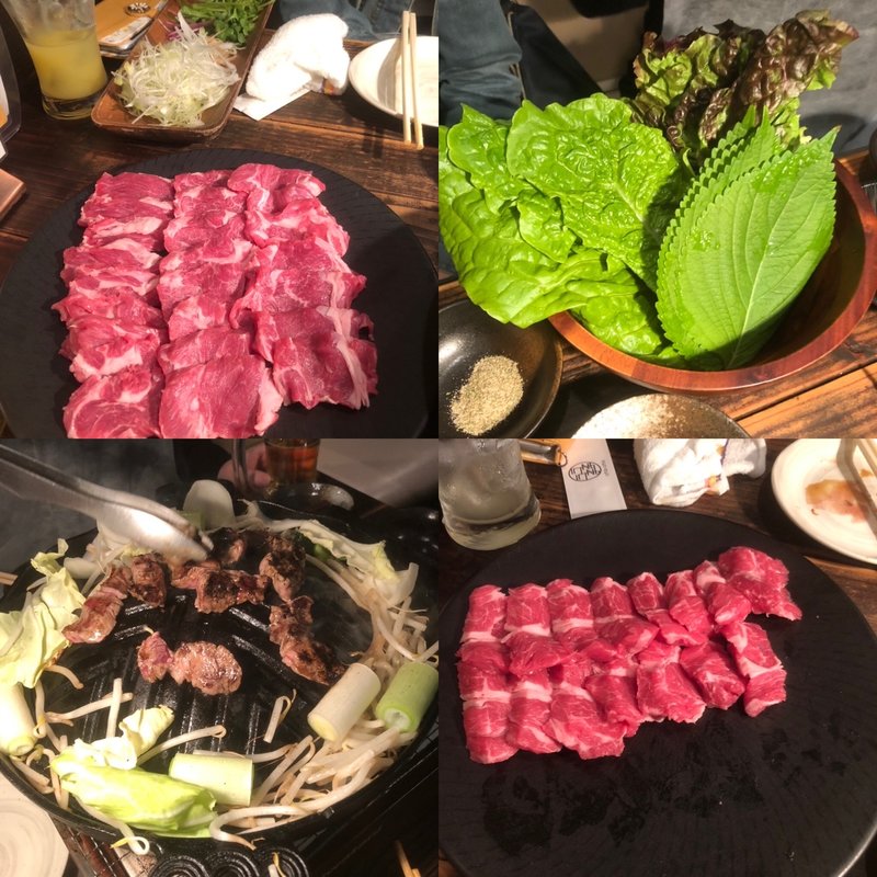 生ラムジンギスカン、ラムギョプサル(うまうま 福島本店)