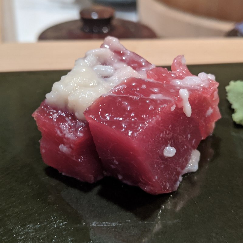 酢飯で作った味噌漬け(鮨 波づき)