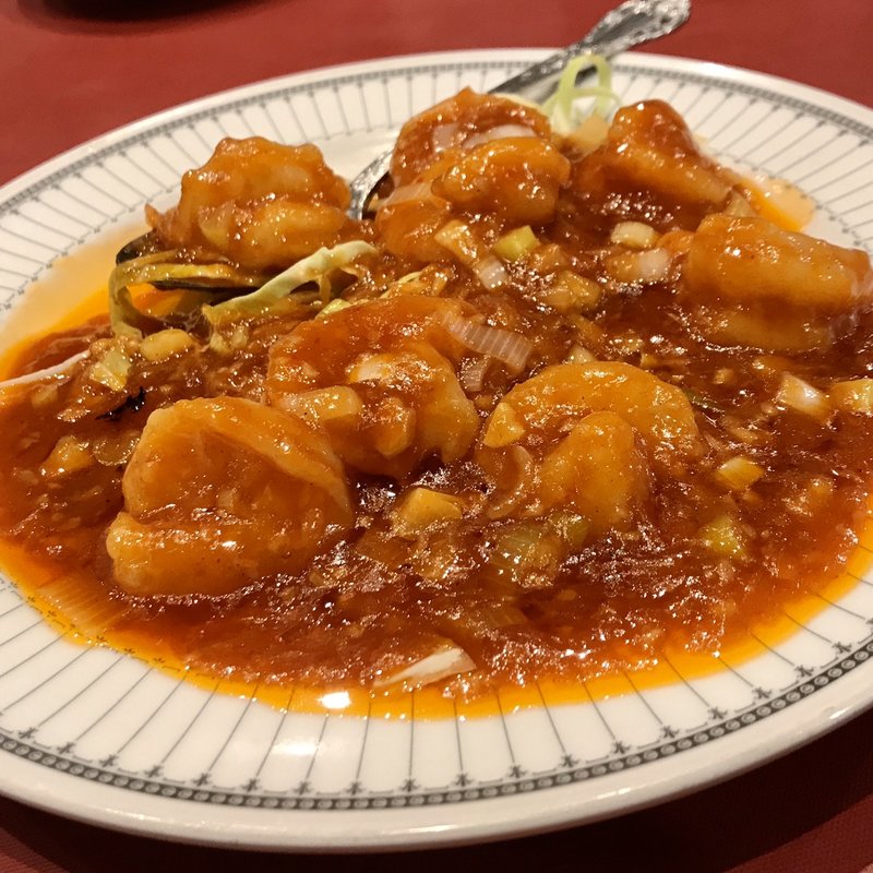 芝海老のチリソース(広州飲茶料理 麦府)