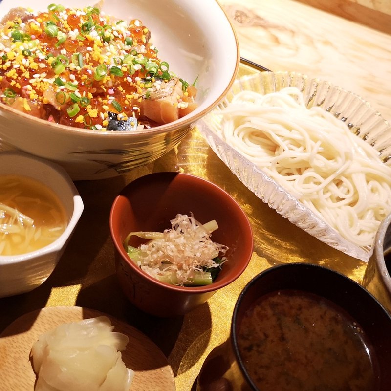 ばらちらしとミニうどん(せき亭)