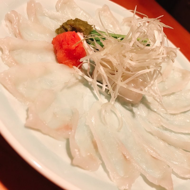 とらふぐ刺し(浅草一文 別館)