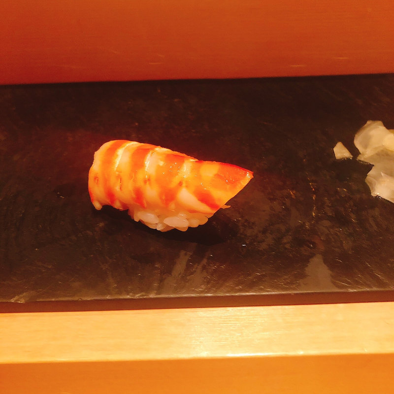 赤海老の握り(寿し処くに)