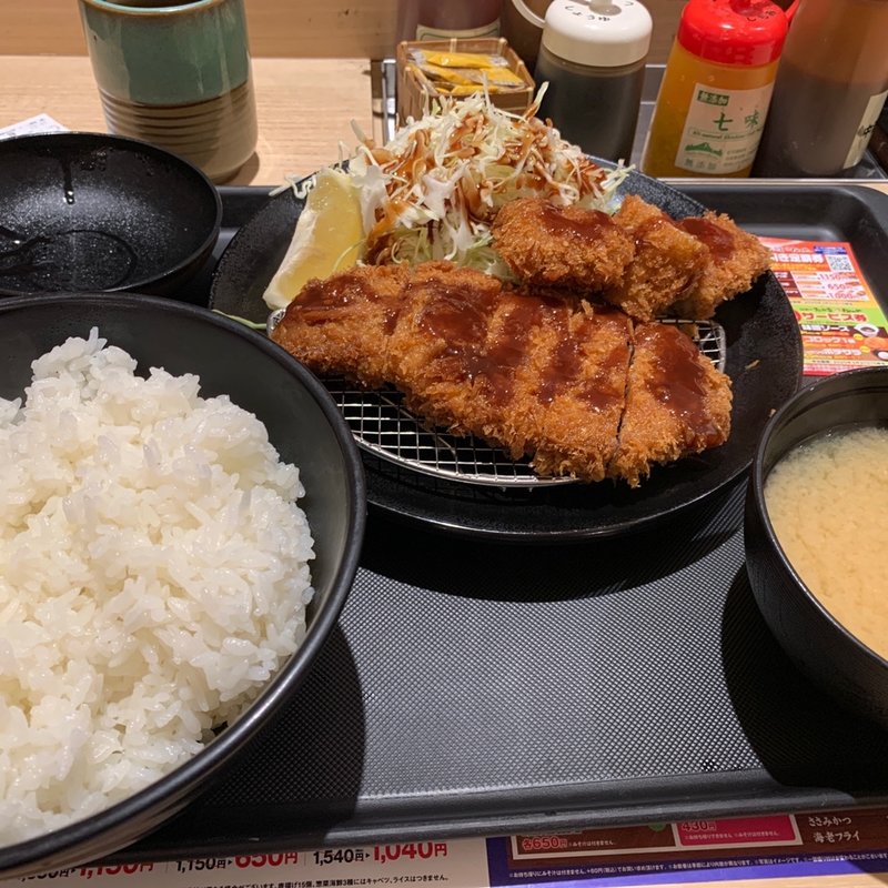 ロースかつ＆アジフライ定食(とんかつ 松のや 東新宿店)